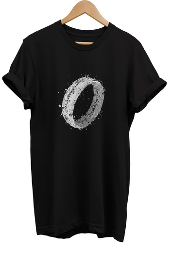 remonz LOTR The Lord of the Rings One Ring Printed 100% Cotton Oversize Black T-shirt