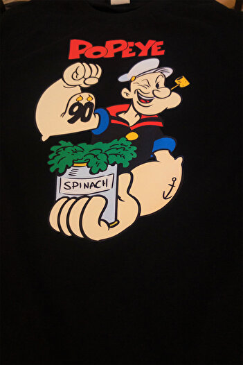 remonz Μπλουζάκι Popeye (POPEYE) με στάμπα 100% βαμβακερό μαύρο oversize