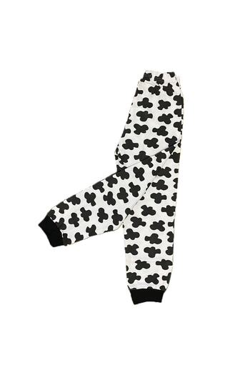 Pink Fashion Set Pijama Copii Imprimate Vaci Si Speckle Bumbac Alb
