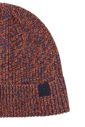 Tom Tailor Beret Men sötétvörös narancssárga kék mouline