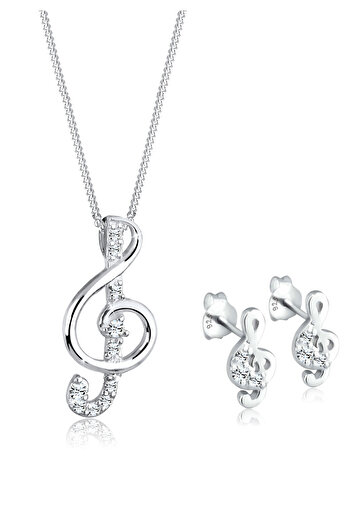 ELLI Schmuckset 925 Sterling Silber Musik Kristalle