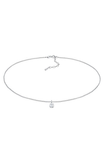 ELLI Halskette Choker Zirconia Solitaire Basic 925 mincovní stříbro