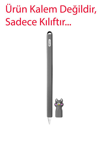 Tagomoon Pencil (2. nesil) Uyumlu Kılıf Renkli Kedi Figürlü Kaydırmaz Silikon Koruyucu