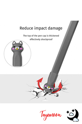 Tagomoon Pencil (2. nesil) Uyumlu Kılıf Renkli Kedi Figürlü Kaydırmaz Silikon Koruyucu
