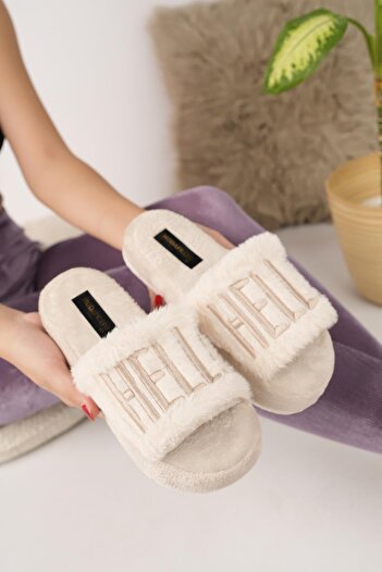 Moda Frato Modafrato Hello Γυναικείες Παντόφλες Εσωτερικού Χώρου Χειμερινές Μάλλινες Παντόφλες