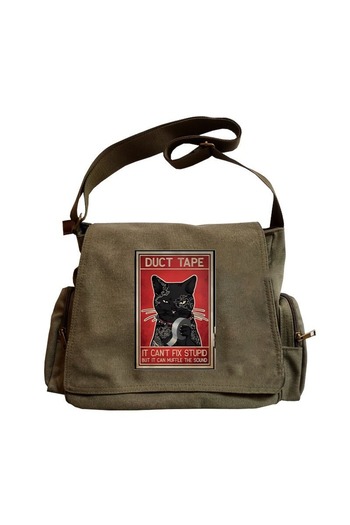 DEEFWEAR Cat Messenger Bag with Adjustable Belt and Zipper