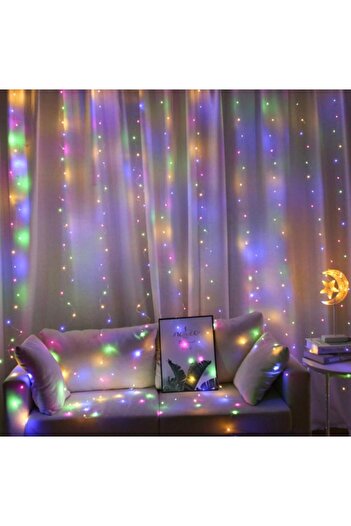 sgeteknoloji 3x3 Metre Kumandalı Rgb Çok Renkli Led Perde Işığı Peri Led