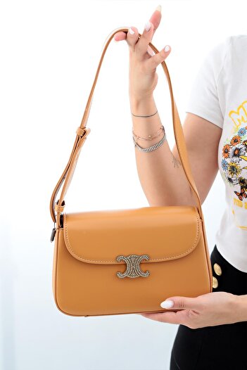 Matthew Cox Matthewcox Stone Buckle Detail Women's Shoulder Bag Byn999 Camel