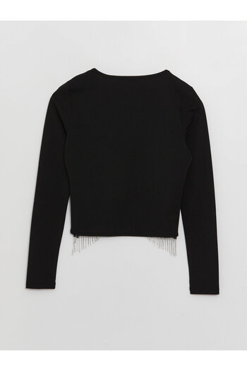 LC Waikiki Crew Neck Straight Long Sleeve Women's Crop