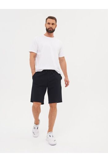 MİSTİRİK Viterbo Model Sports Shorts Loose Cut Comfortable Shorts Cotton Combed Shorts Black Color