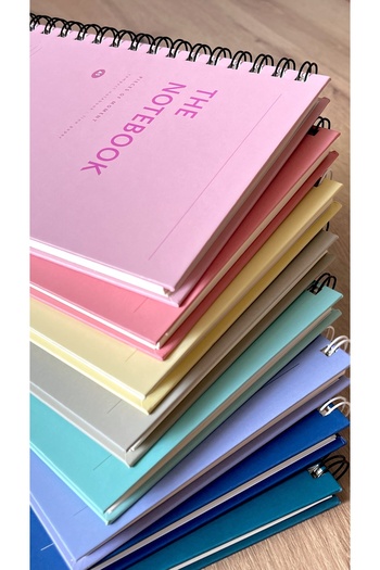 Fark Tanıtım Hard Cardboard Cover Spiral 80 Sheets Unlined A5 Notebook (CHERRY BLOSOM COVER COLOR)