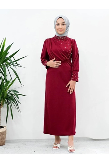 Dm Life Pearl Detailed Evening Dress