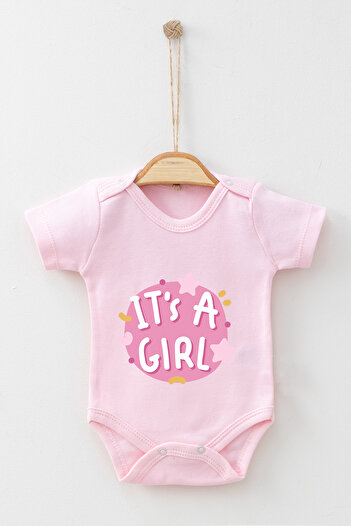 ADABEBEK Its A Girl Short Sleeve Badi Baby Zıbın