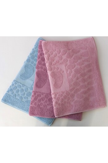 EMİLLİE FOOTPRINT STONE JACQUARD TOWEL MOP SET OF 3 (50X70CM)