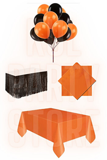 FOKUL Halloween Orange Black Party Concept Party Supplies Set