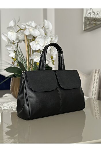 mossi Eurostyle Black Classic Three-Compartment Women's Bag/Mommy Bag/Teacher Bag with Pocket Detail