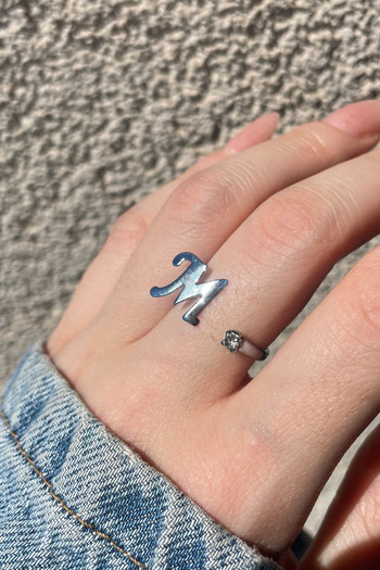 Serelia Adjustable Letter "M" Ring