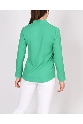 NARKISS Silky Textured Regular Fit Green Shirt
