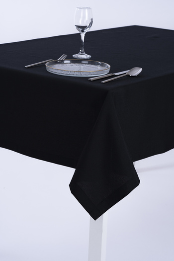 ALTINPAMUK Elite Tablecloth Black Optional Stain Resistant Duck Linen Fabric