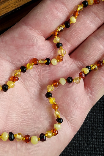 Vip Kehribar 3,5 Gram Ekonomik Sertifikalı Kehribar Kolye Multicolor Bebek Diş Kolyesi Kız Erkek Çocuk Kolyesi