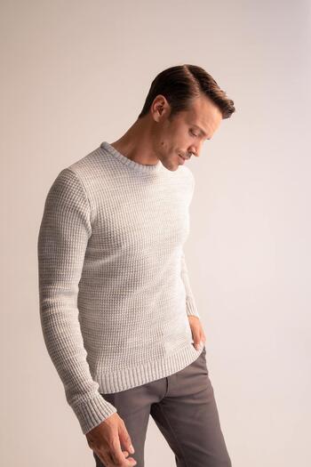 DeFacto Πλεκτό πουλόβερ Regular Fit Crew Neck