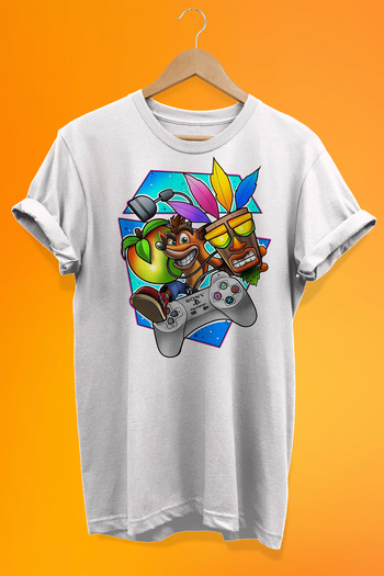 remonz Crash Bandicoot Printed 100% Cotton Oversize T-shirt Plus Size T-Shirt