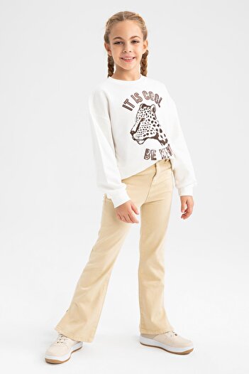 DeFacto Girl's Flared Leg School Trousers