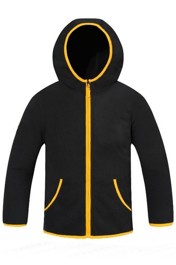 Armashine Boys Girls Hooded Zippered Fleece Sweatshirt Black-yellow