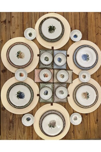 Porland Ortanca 30 Piece Porcelain Catering and Breakfast Set for 6 Persons