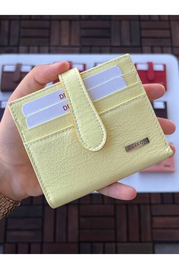 DERKON NEW STYLE UFAK GENUINE LEATHER WALLET LEMON YELLOW