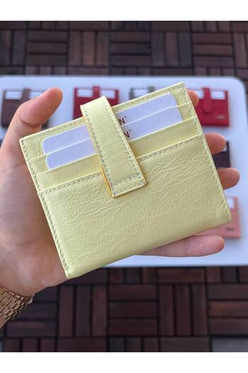 DERKON NEW STYLE UFAK GENUINE LEATHER WALLET LEMON YELLOW
