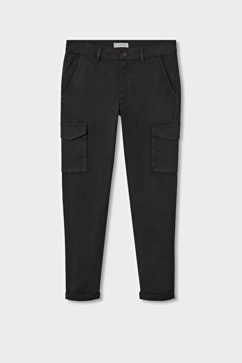 MANGO Kids Boy's Charcoal Color Trousers