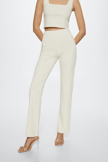 MANGO Woman Women's Natural Trousers