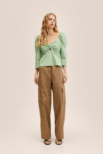 MANGO Woman Green Women's Blouse 27037121