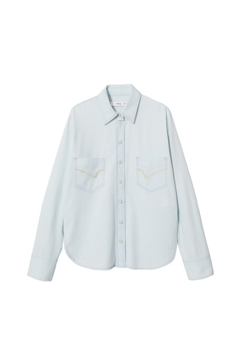 MANGO 37014401 Shirts Bleach Blue