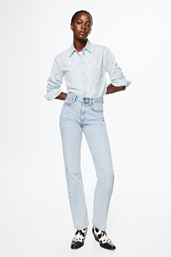 MANGO 37014401 Shirts Bleach Blue