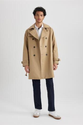 DeFacto Regular Fit Polo Neck Lined Trench Coat