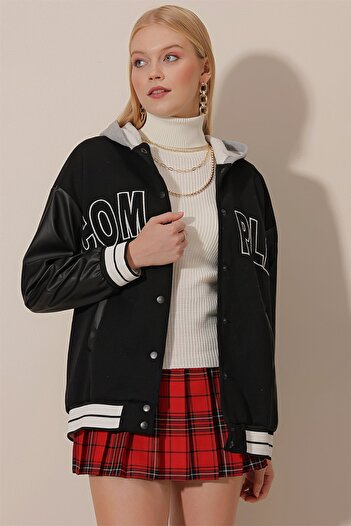 HAKKE Unisex Oversize Complex College Jacket