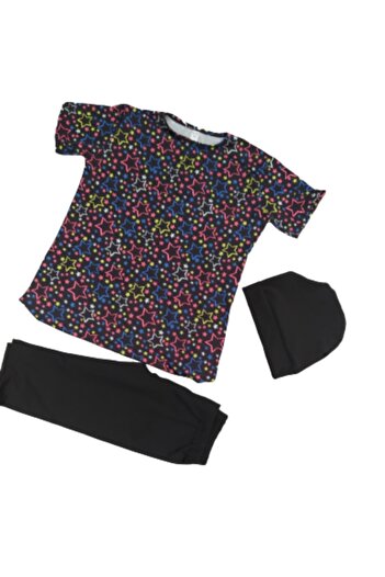 bigiyin Star Model Digital Pattern Children's Half Sleeve Swimsuit Micro Water Repellent Quality Children's Swimsuit