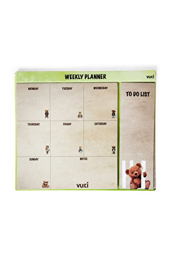 Şeker Ofisi Desktop Weekly Planner Notebook Teddy Bear