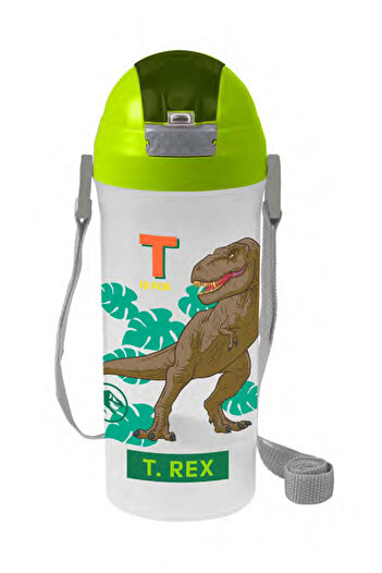 krommet T-Rex 610 Cc Hanging School Water Bottle with Straw - BPA Free