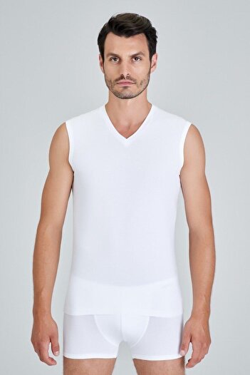 Kom Men's Black Francesco V-Neck Undershirt