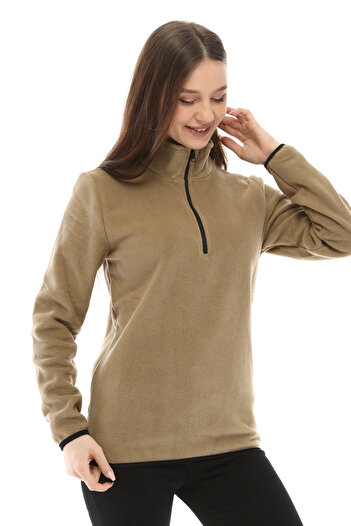GHASSY CO. Ghassyco. Kadın Yarım Fermuarlı Polar Sweatshirt