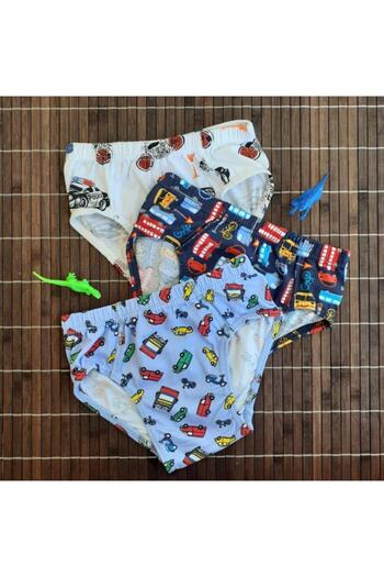 ADN Underwear Boy's Patterned Slip Panties 6 Pcs