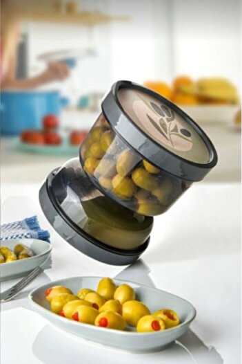 AHİR TİCARET Hourglass Olive Bowl with Strainer - Olive Pickle Storage Container