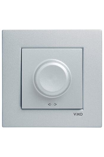 VİKO Artline Novella مفتاح خافت فضي Rl 600 واط مؤطر