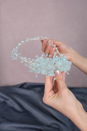 Hobigram Flizyy Crystal Beaded Bridal Tiara Hair Accessory for Most Beautiful Brides – Crown, Crystal Stone, Stylish Model