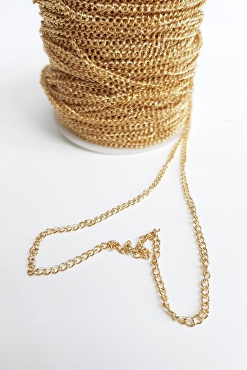 Hobigram Beads Assortment Yellow Brass Chain (1 Mt) – Beads, Stylish Design, Women's Accessory – Beads – Beads