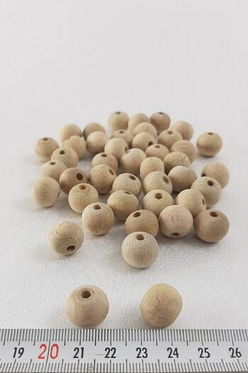 Hobigram Beads Assortment Natural Color Wooden Beads 12 mm – Beads, Stylish Design, Women's Accessory – Beads