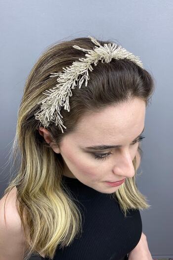 Hobigram Bridal Accessory Light Grey Halex Beaded Bridal Hair Accessory – Other Hair Accessories, Stylish Design –